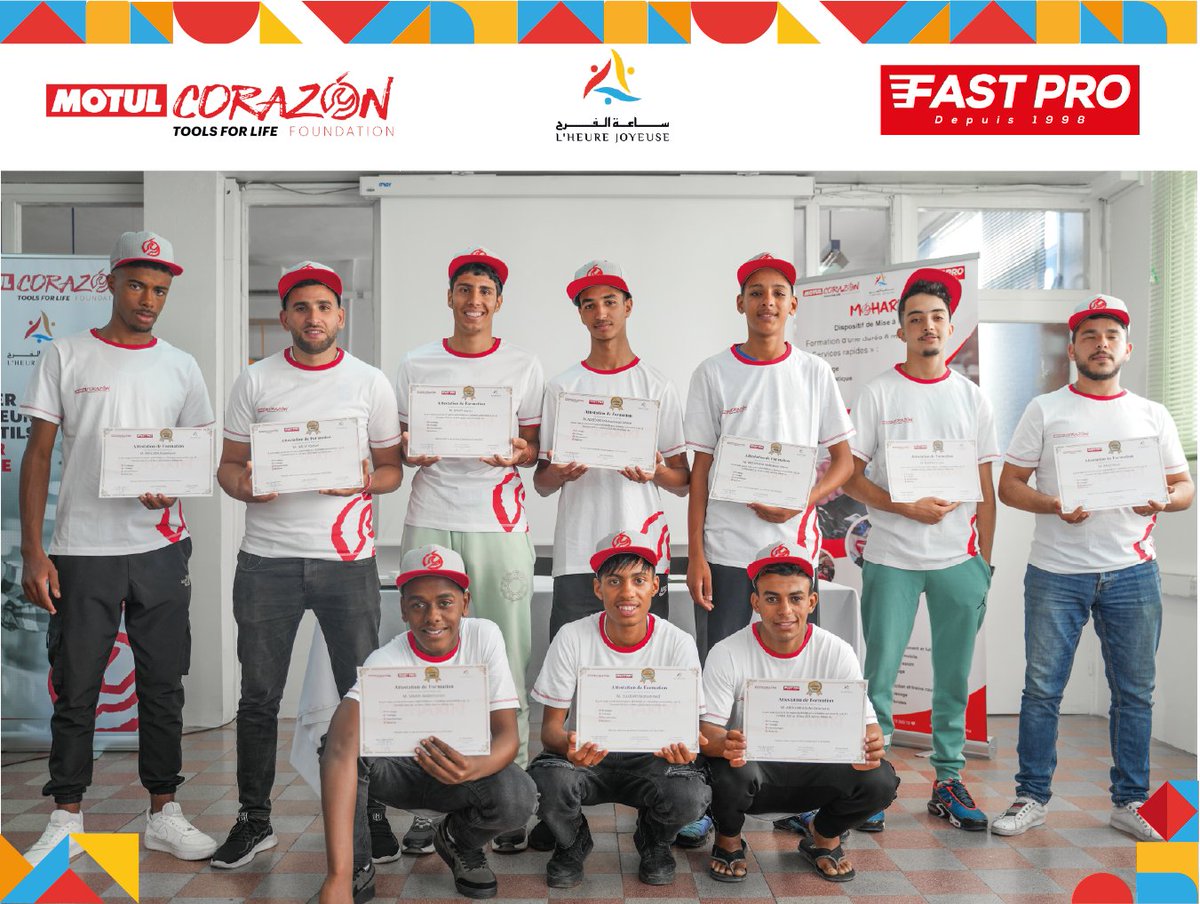 l_joyeuse's tweet image. Retour en images sur la cérémonie de remise des attestations de formation à la promotion 1 de la formation en entretien automobile, suite au  projet Mohariki.
Félicitations aux jeunes et merci à nos partenaires de leur présence 
#HeureJoyeuse #fondationmotulcorazon #fastpro