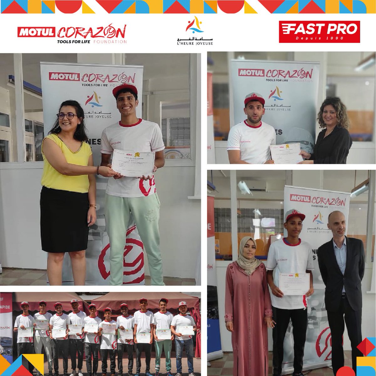 l_joyeuse's tweet image. Retour en images sur la cérémonie de remise des attestations de formation à la promotion 1 de la formation en entretien automobile, suite au  projet Mohariki.
Félicitations aux jeunes et merci à nos partenaires de leur présence 
#HeureJoyeuse #fondationmotulcorazon #fastpro