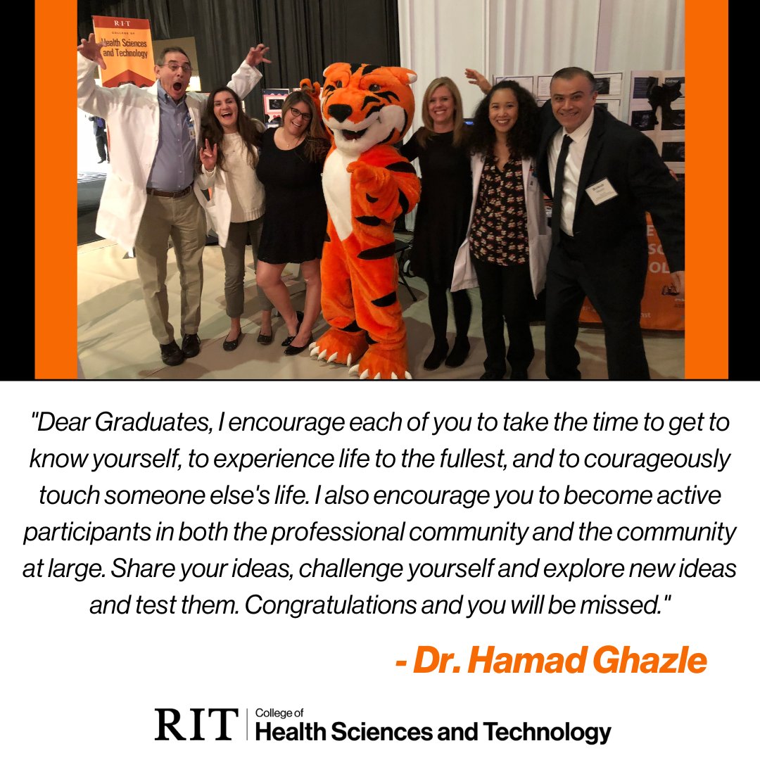 Congratulations to the Class of 2023 - Share your ideas, challenge yourself, explore new ideas, and test them.  from Dr. Hamad Ghazle! #RITGrad #RITCHST #RITCHSTgrad2023