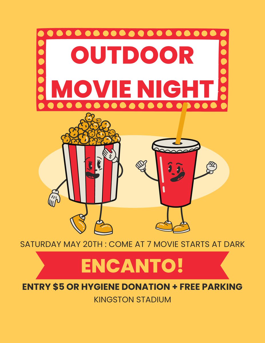 I am hosting an outdoor movie night!! I have partnered with the Four Oaks FaDSS program and all profits will go to them! The movie is ENCANTO and before it gets dark feel free to enjoy backyard games on the field! Finally concessions will be offered! Stop by and enjoy!