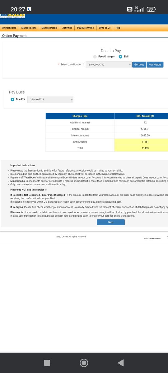 dpasingh's tweet photo. Dear @LIC_HFL, my problem is still unresolved even it is getting complicated. Though, sufficient amount is available in my account, it is showing that  additional interest for April 23 and emi for May 23 is due with additional interest. How pathetic????? https://t.co/JqlyzvjGfy