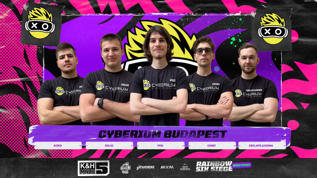 #MNEB5 #R6s 
A tegnapi K&amp;H MNEB ötödik szezonjának első fordulójában mutatkozott be a @cyberium_esport csapata egy igazán szoros mérkőzéssel. 
A tagok: 
<a href="/Solidr6/">Solid</a>
<a href="/ChiBy_r6/">ChiBy</a>
<a href="/Goriir6s/">Gorii</a>
<a href="/Crxshyy_r6/">Crxshyy</a>
<a href="/CeklafejuSoma/">István Soma Czeglédi</a>