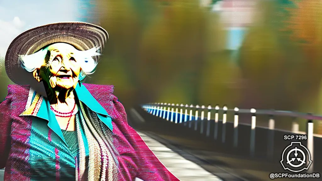 SCP-7296, also known as "The Traveler," is an Apollyon class entity who appears as an elderly woman with the ability to travel through time. She is rumored to be a member of the secretive O5 council, and her ability to move freely through time has made her a valuable asset. #scp