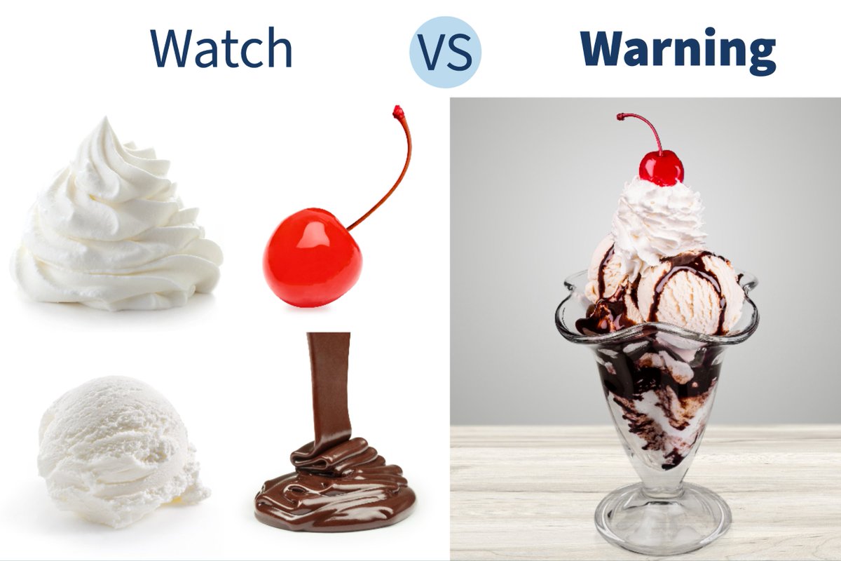 Watch vs. Warning Thursday Sundae and National #EatWhatYouWantDay edition 🍨