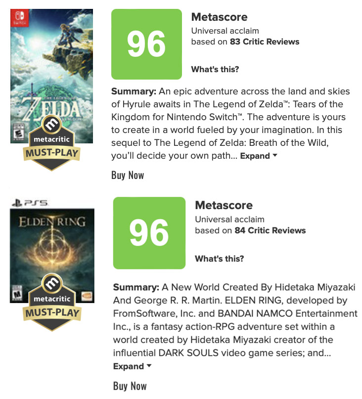 The Legend of Zelda: Tears of the Kingdom - Metacritic