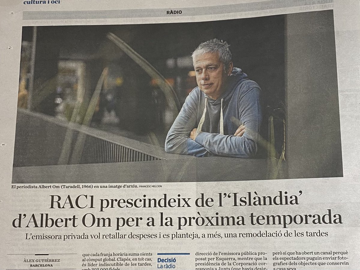 Martalefler's tweet photo. @rac1  no podríeu reduir costos fent menys retransmissions esportives i conservar @islandiarac1 ?? https://t.co/96XVrmlF02