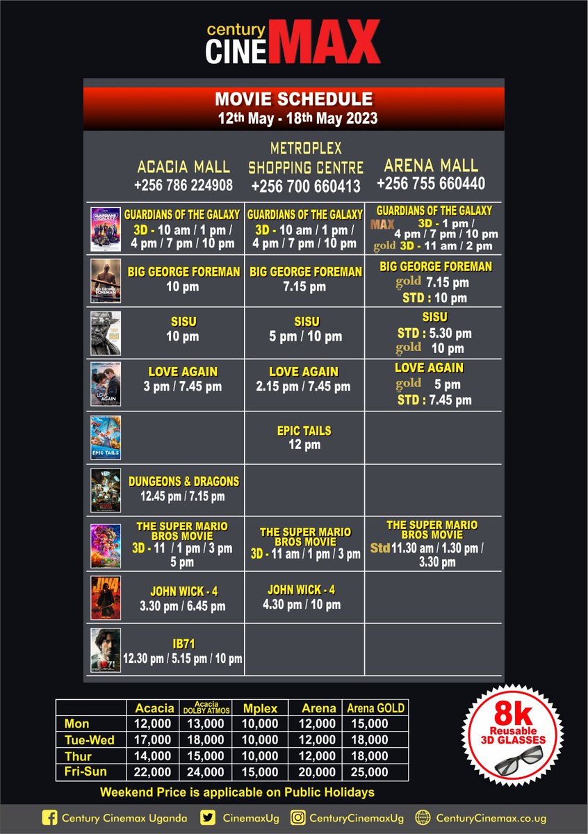 Century Cinemax Uganda on Twitter "Century Cinemax schedule 12th May