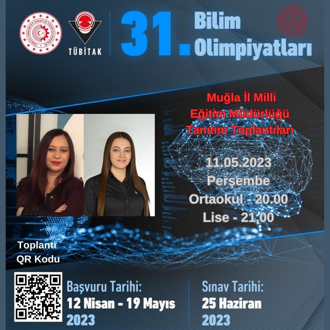 mugla_mem's tweet photo. 31. Bilim Olimpiyatları Birinci Aşama Sınavı Başvuruları Başladı!

TÜBİTAK2202 - Bilim Olimpiyatları Programı kapsamında gerçekleştirilecek çevrimiçi Bilgilendirme Toplantısına tüm öğretmen ve öğrencilerimiz davetlidir.
@emrecay55

🗓Bugün
⏰20.00/21.00
📡 https://t.co/isa8UDK1hA https://t.co/xq1tTVp8Nd