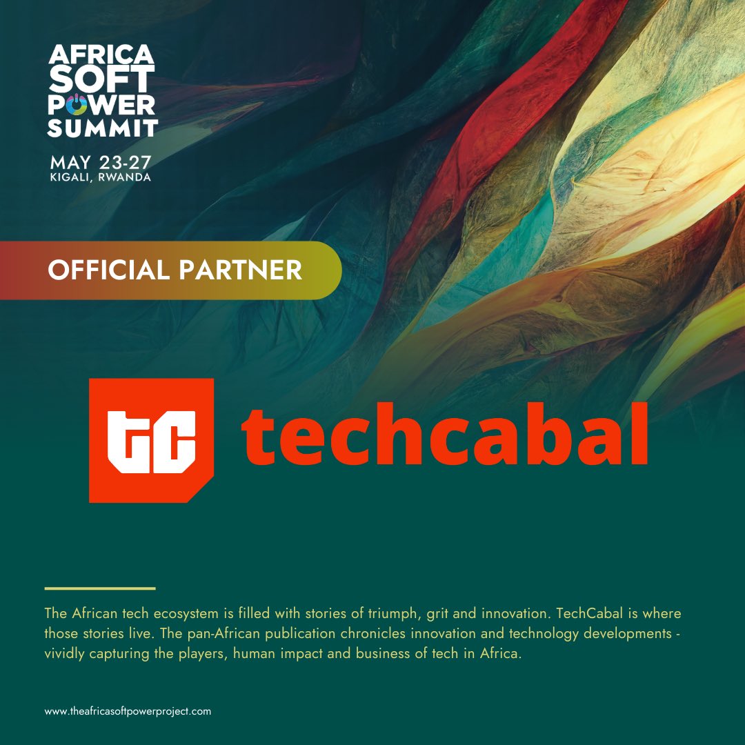 africasoftpower's tweet photo. We're excited to have @TechCabal on board as a media partner at the Africa Soft Power Summit!
#ASPMay #ASPSummit #TechCabal #partneralert https://t.co/zWtHfMKEe9