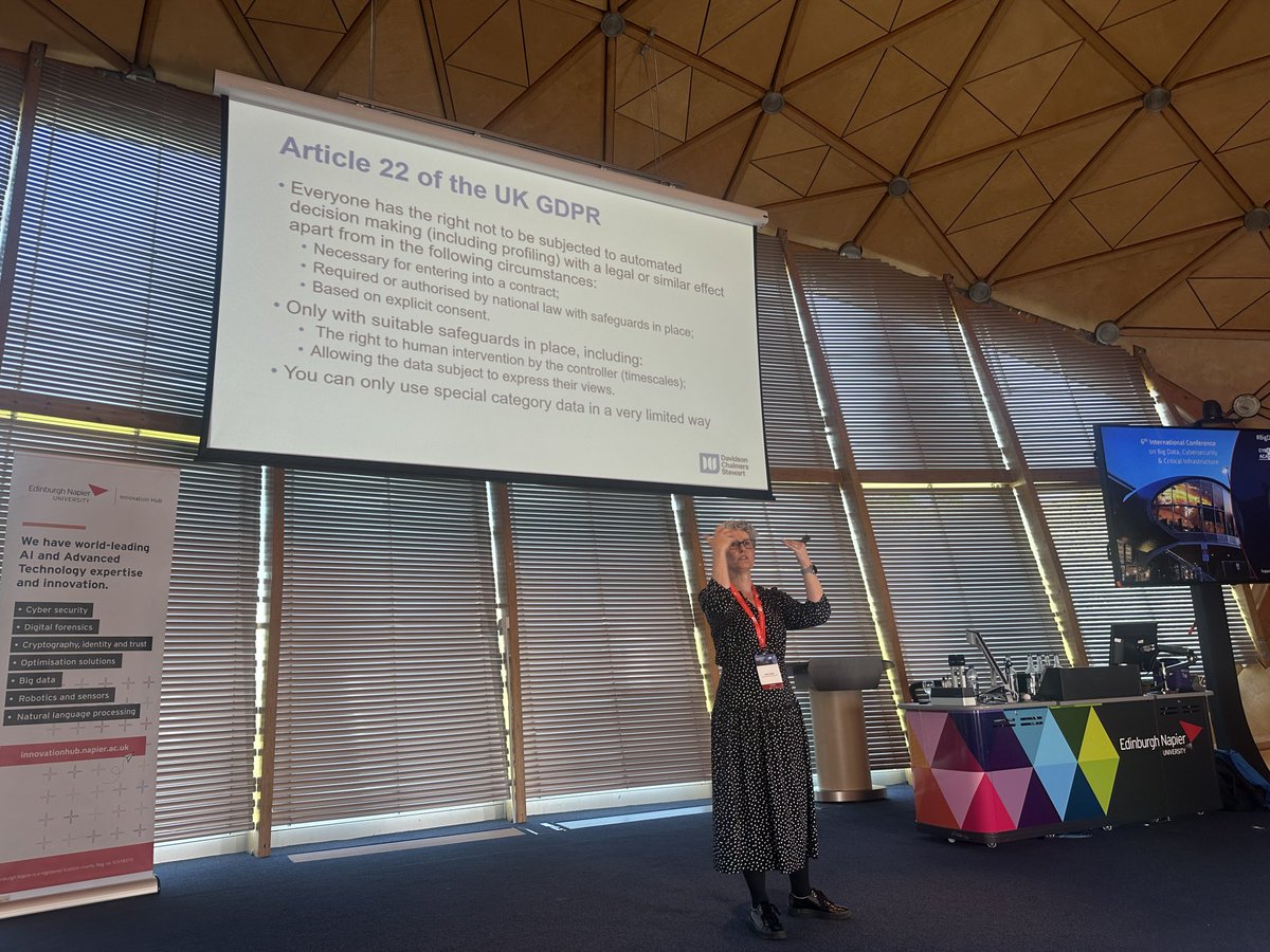 billatnapier's tweet photo. Article 22 of the UK GDPR … everyone has the right not to be subjected to automated decision making #bigdata23 https://t.co/qzS1g2cjSb