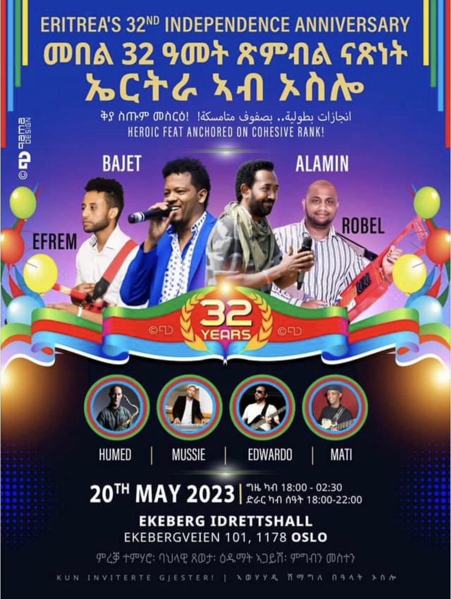 moen_svein's tweet photo. Once again the Eritrean regime try to arrange "Independence Anniversary" May 20th-23 at Ekeberg Idrettshall, Oslo Norway! We will mobilize and make sure that never will happened! What's wrong with NIF? @magneb @beritkjoll @politietoslo @Utlendingsdir @Utlendingsenhet @Justisdep https://t.co/ayaCuyl3re