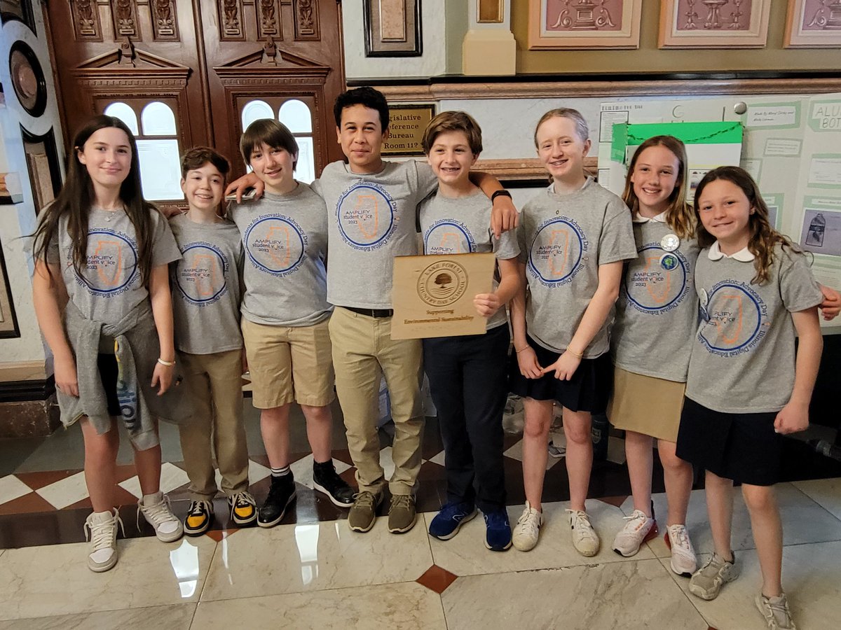 mcdonough_greg's tweet photo. @lfcds1888 presented at @ideaillinois Student Advocacy Day on using technology to sustain our environment yesterday. A huge thanks to @BobMorganIL and @jyangrohr for meeting with our students! https://t.co/mSKowWwgUc