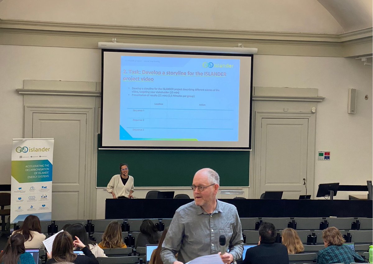 IslanderH2020's tweet photo. We had the chance to present #ISLANDER during a university lecture at the #GeneralAssembly in #Leuven.
We invited the students to brainstorm a storyline for our #projectvideo and many creative ideas emerged from this.
Thanks to @KU_Leuven and the students for the opportunity! https://t.co/Q1MXsRZEkr