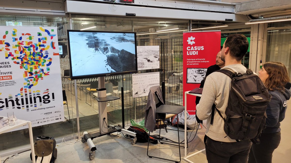Nous sommes à #chtiiing cet après-midi pour présenter <a href="/BlancTheGame/">Blanc</a> aux côtés d'autres pépites créatives nantaises !
N'hésitez pas à venir nous rencontrer si vous êtes dans le coin 🐺🦌