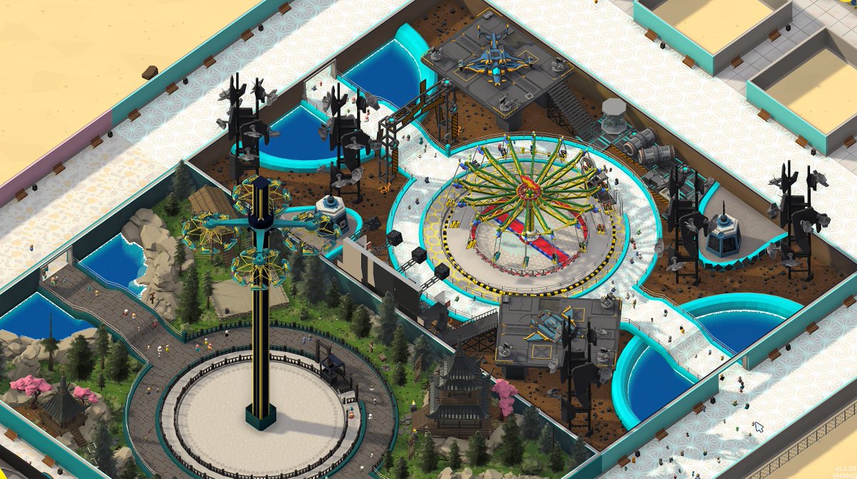 indoorlands's tweet photo. Custom Ride (STEAM Workshop) &amp; High Ride (Winter Update) side by side. Which one would you prefer?

#amusementpark #simulationgame #carnivalthrills #carouselcraze #thrillride #madewithunity #indiegamedev #unity3d #blender3d #gaming #indiegame #gamedev #retrogaming #indiegamedev https://t.co/O2pFcALjH2