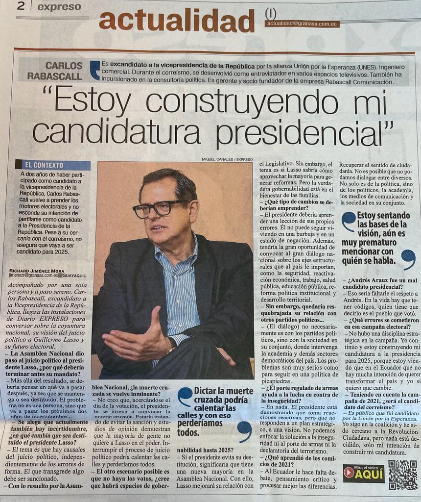 “Estoy construyendo mi candidatura presidencial”.