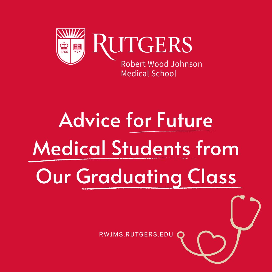 RWJMS's tweet photo. As the days draw closer to Convocation for the Class of 2023, several of our graduating students shared their insight and tips for future medical school students following in their footsteps. https://t.co/1JehkFMT4Q
#RWJMSConvocation2023 #Rutgers https://t.co/SeCXpeQzJ9