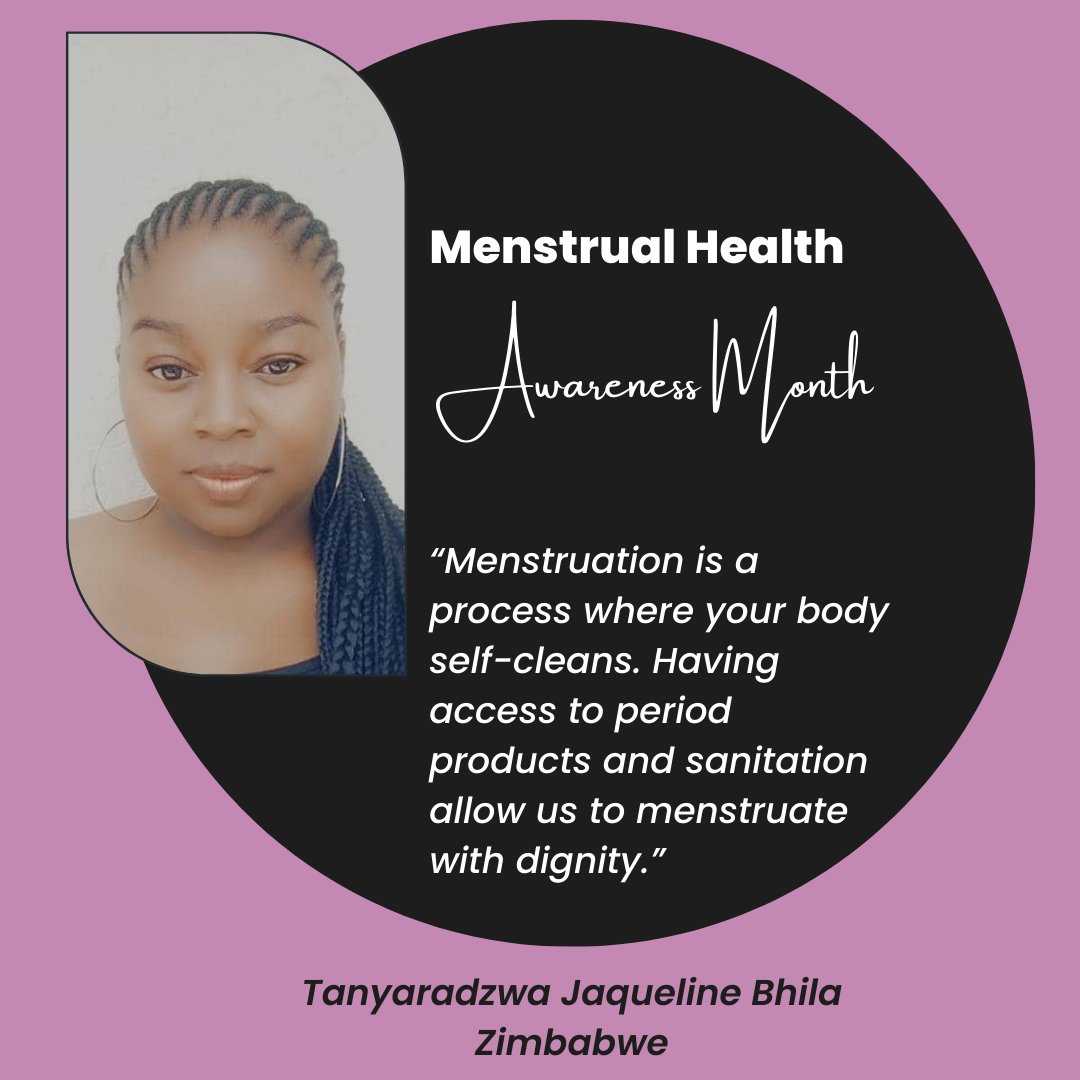 “Menstruation is a process where your body self-cleans. Access to period products & sanitation allows us to menstruate with dignity.”
- Tanyaradzwa Jaqueline Bhila
#MenstrualHealthAwarenessMonth #Menstrualhealth #WhatGirlsWant #WhatWomenWant #FeministFuturesHIV #EndPeriodPoverty