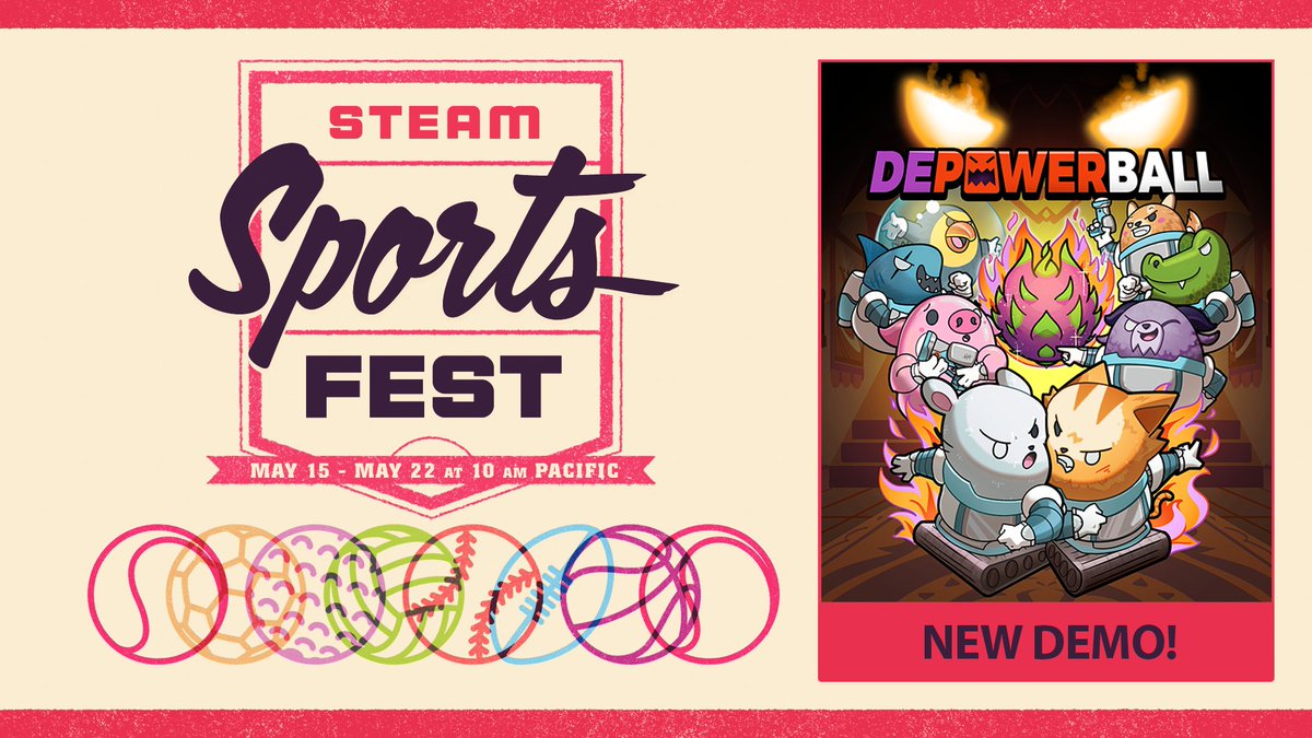"Sometimes people ask me, '🪑👨. Is DepowerBall a sport?' And I say: 

Heck yeah! DepowerBall is thrilled to announce that we'll be part of STEAM SPORTS FEST from May 15-22! 

So is DepowerBall a sport? Steam says it is, so you tell me." - The 🪑👨

#SteamSportsFest #Multiplayer