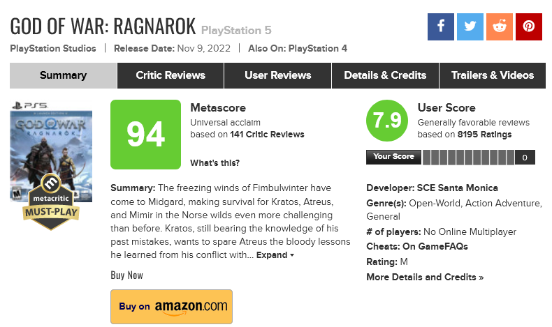 God of War - Metacritic