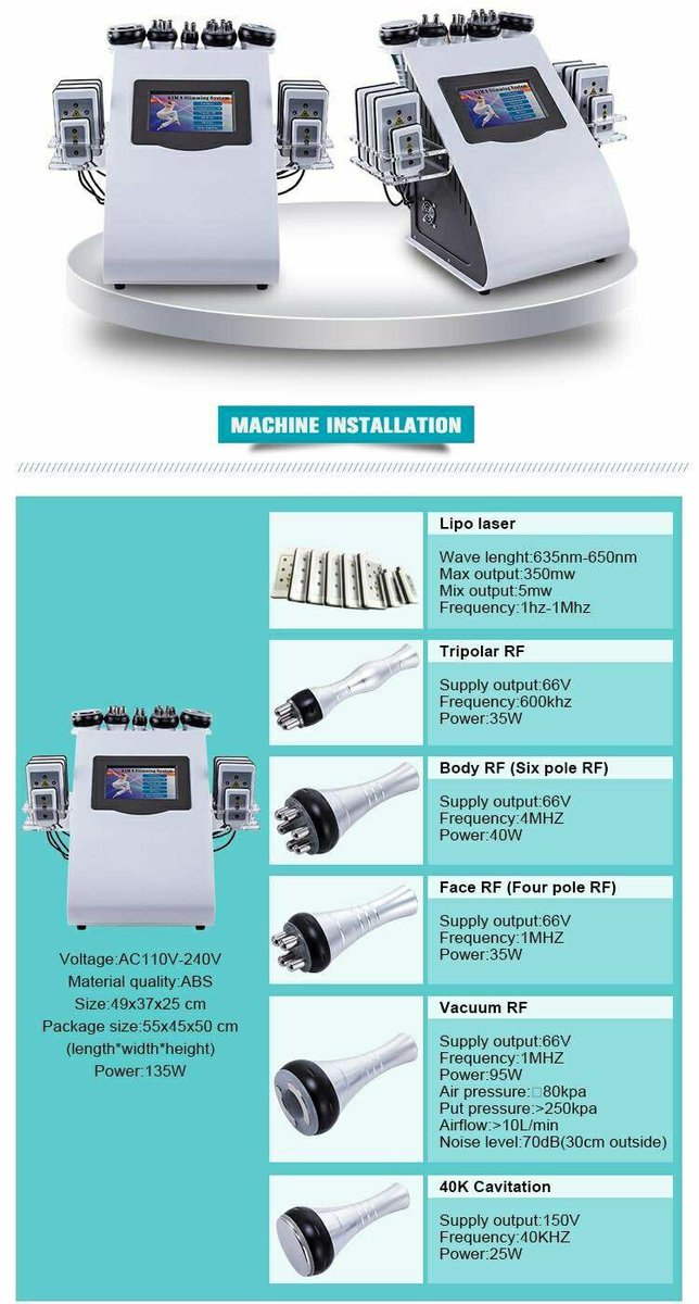 uillies's tweet photo. New 6 In 1 Laser Ultrasonic Massage RF Fat Loss Body Slimming Vacuum Cavitation System 40K Cavitation Machine For Spa Body Shape No Ratings
Product Price:  ₱36,564
Discount Price:  ₱9,998
https://t.co/KmCcqjvvnx https://t.co/DZOEX5IgJu