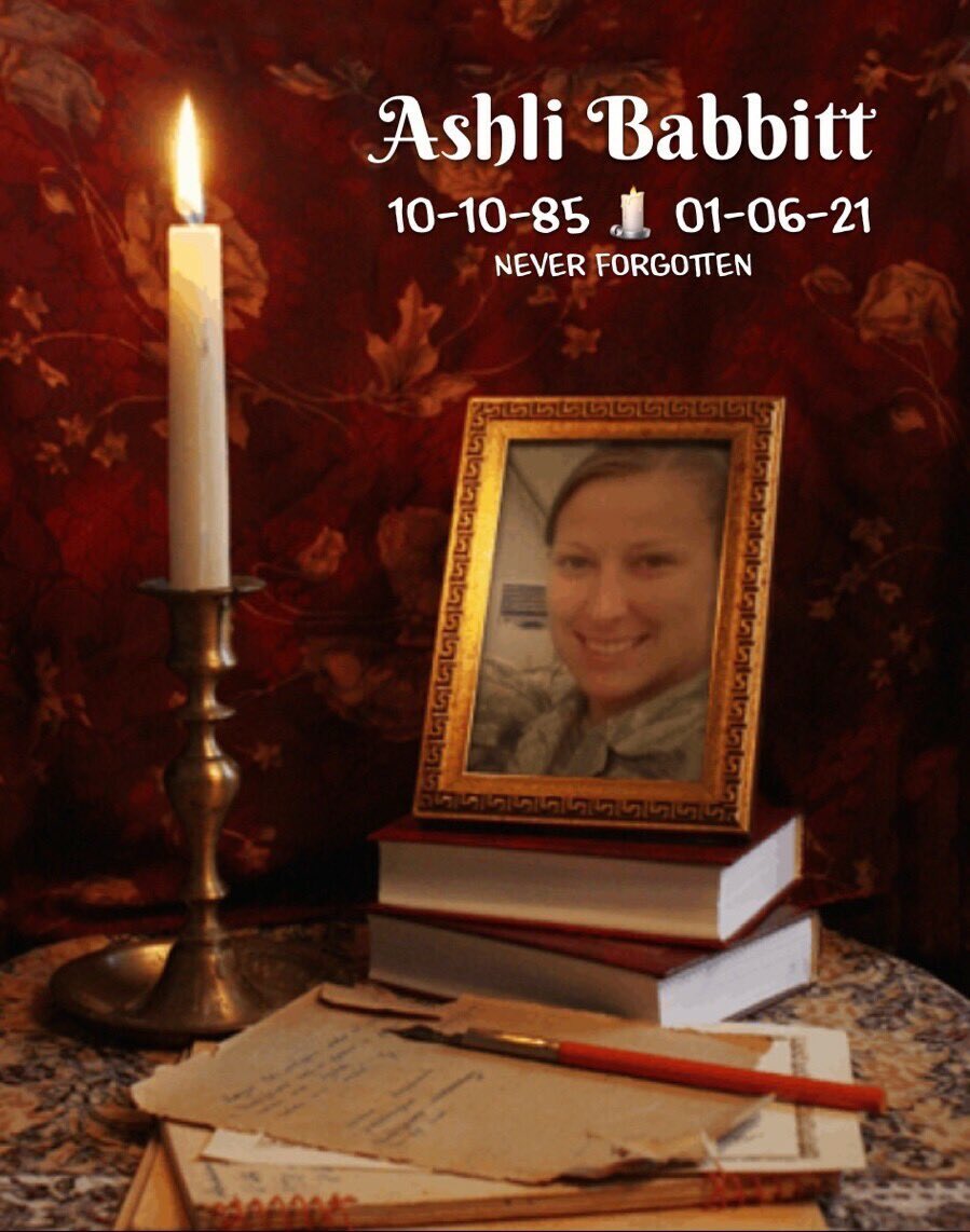 1776PAWlitics's tweet photo. 🇺🇸PRESIDENT TRUMP: 

“A person named Ashli Babbitt was killed… she was killed and she shouldn't have been killed — and that thug that killed her — there was no reason to shoot her.  Then he went on TV bragging about it” 🇺🇸

#NeverForget #J6 https://t.co/SmULV3N5vm