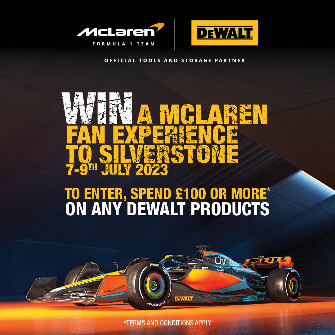 WIN a McLaren fan experience to Silverstone with DEWALT!

SHOP NOW at Powertool World!

<a href="/DEWALT_UK/">DEWALT UK</a> X <a href="/McLarenF1/">McLaren</a>

bit.ly/PTWMXDT