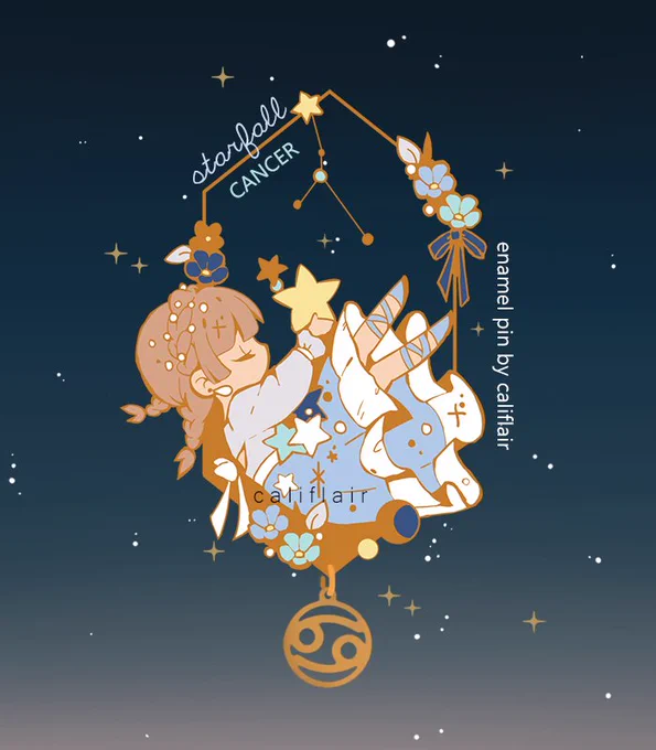 im working on zodiac pins!! gonna call it  starfall collection 