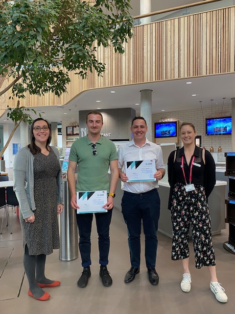 Our beloved students Elliot and Kev were both nominated and received individual awards at the Peer Assisted Learning (PAL) awards last week.  This demonstrates their commitment to PAL, innovative sessions, and teamwork.
Well done Elliot and Kev!