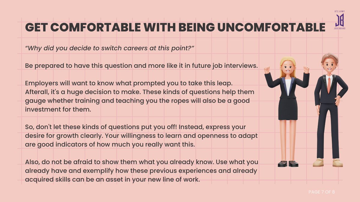 BTSARMYJobBoard's tweet photo. Interviews can indeed get awkward but you can get through them if you know how to answer the questions.π€
You know this, ARMY! π₯°π
#BAJBCareerTips https://t.co/q0hga1lhui