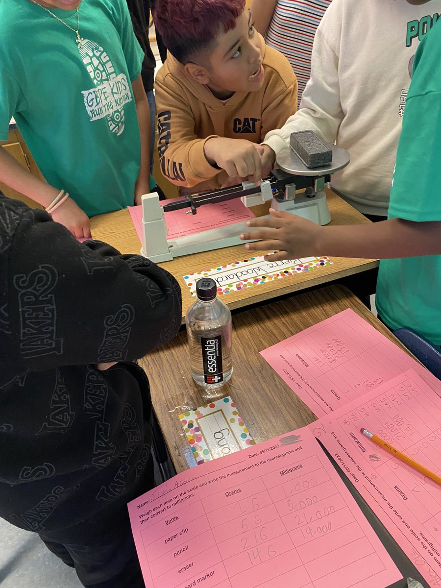 We are having fun in math measuring the weight of classroom supplies using a Triple Beam Balance Scale! ⚖️ <a href="/GBPESMath/">GBPES Math</a> <a href="/AACountySchools/">AACPS</a>