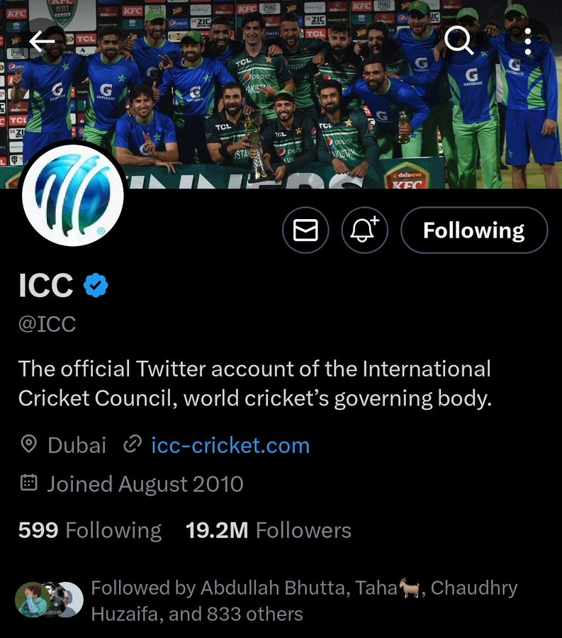 cheema_19's tweet photo. @ICC @MRFWorldwide But still Pakistan on your header.
😍✌️
#sawag https://t.co/h2Pncv3xaY