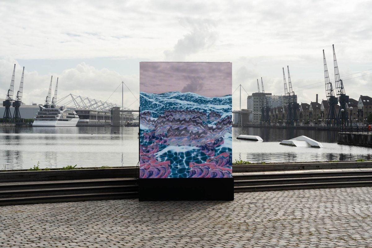 YourRoyalDocks's tweet photo. Here’s a first look at one of the brilliant new artworks installed in the Royal Docks today, as part of Sea Change, a FREE three-week cultural event that kicks off our exciting summer season #AttheDocks https://t.co/WbnyG1p2WL