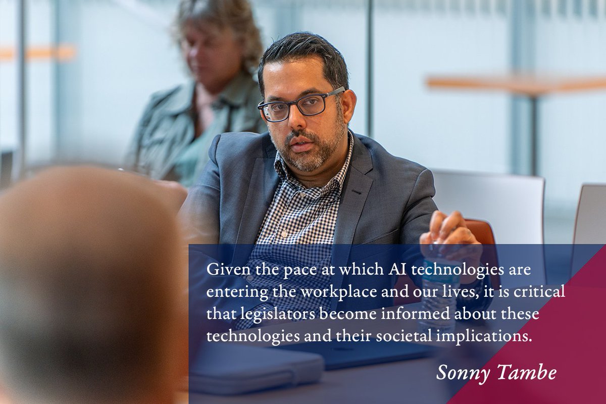 WhartonAIAI's tweet photo. .@sonnytambe, faculty co-director of @WhartonAIAB, and other faculty members at @Penn recently met with Pennsylvania state legislators to discuss the rapid advancements in #AI, and help our lawmakers ensure technological innovation remains ethical and fair. #ImpactAnalytics https://t.co/TMA5TukgMH
