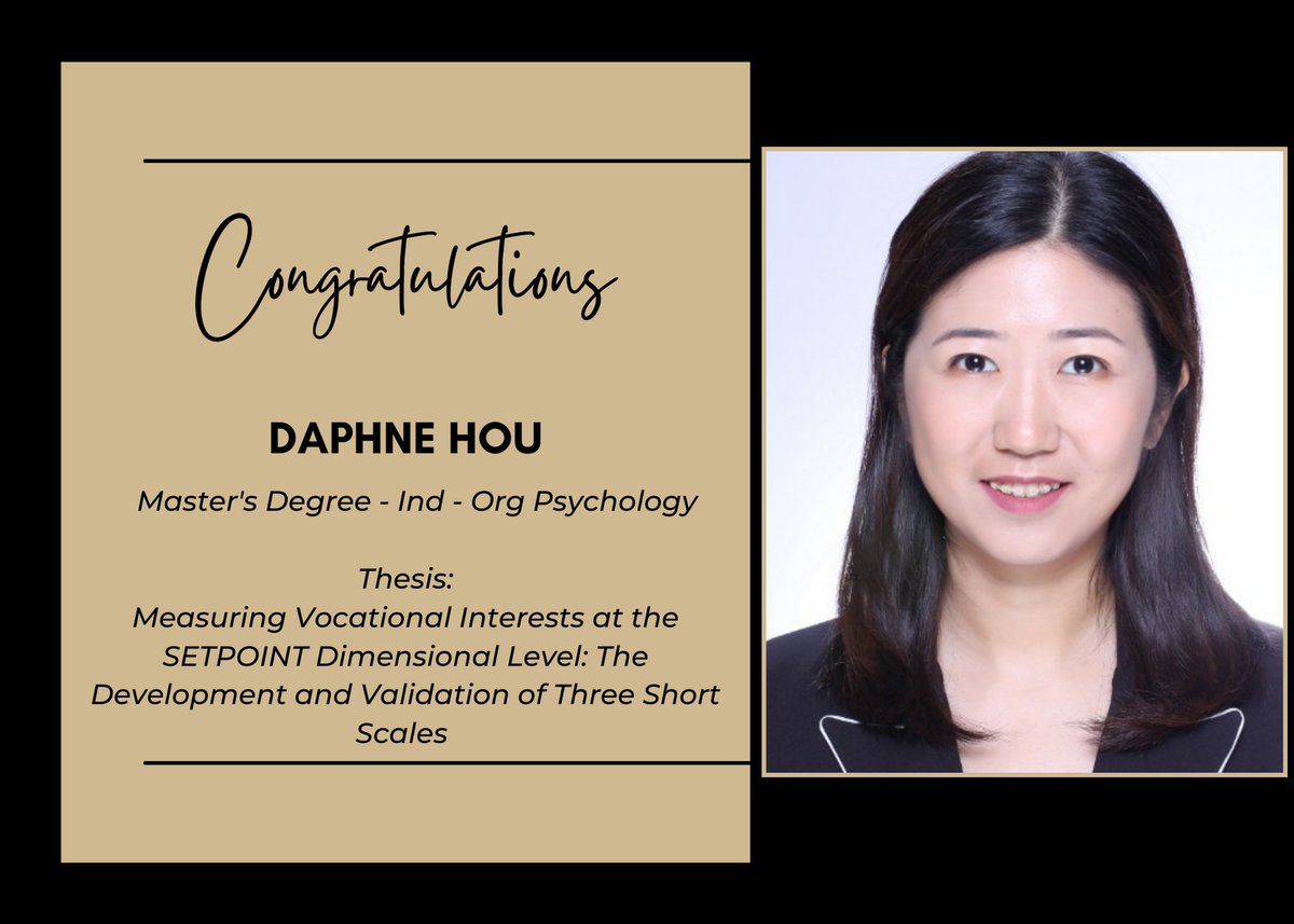 Help us celebrate our grads this week!🎉
Congratulations to @daphne_hou on completing her Master's Degree in Industrial Organization @Purdue_PsychSci