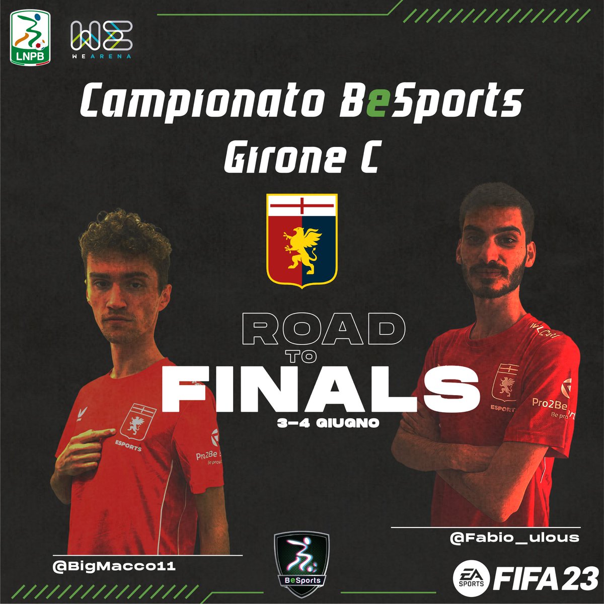 🎮 Il Genoa eSports ai playoff di BeSports, il campionato Ufficiale di <a href="/Lega_B/">Lega B</a> organizzato da <a href="/We_Arena/">WeArena</a> 

📝 bit.ly/3Bl4tFH 🔴🔵