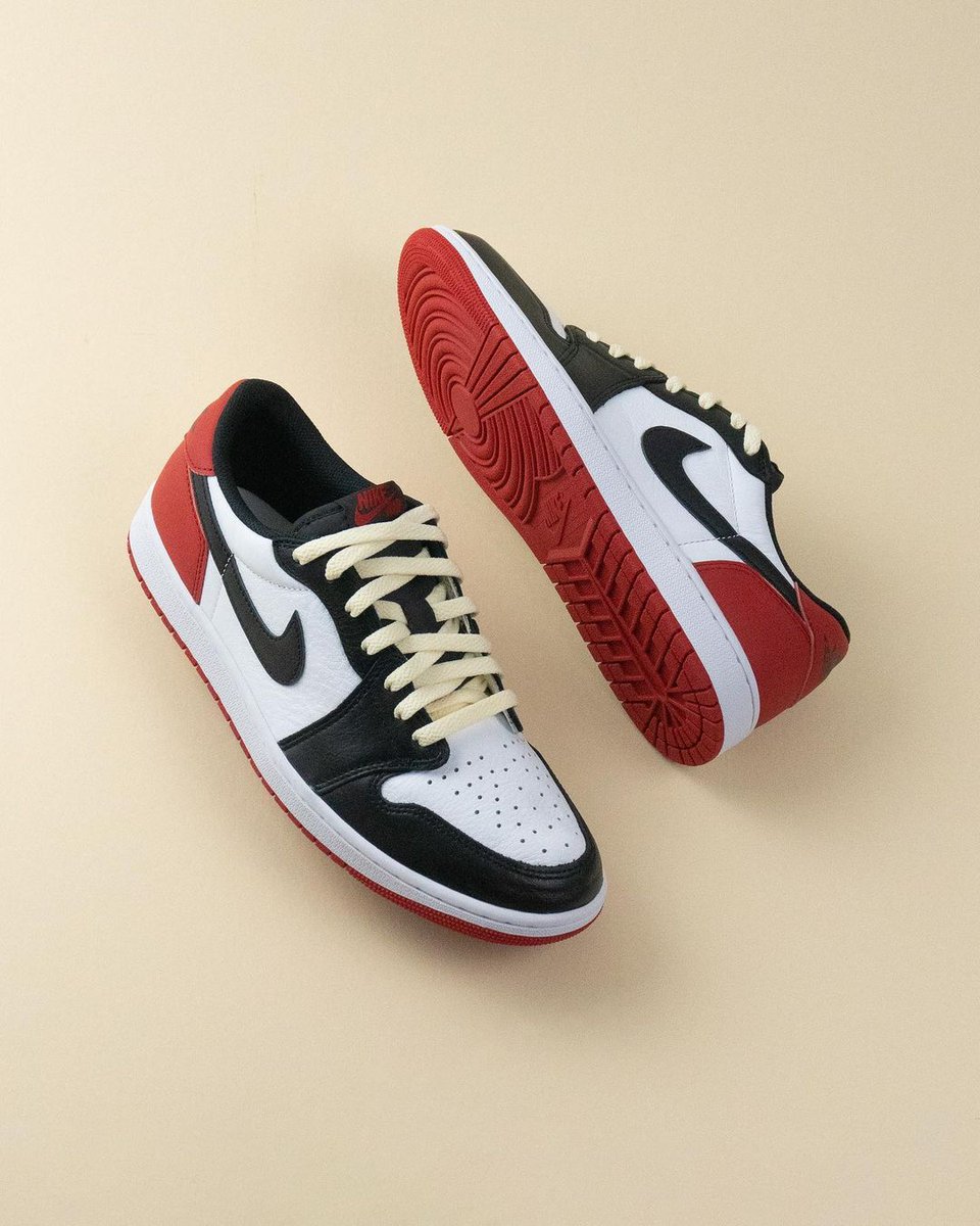 thesolesupplier's tweet photo. The Air Jordan 1 Low "Black Toe" is a must cop this summer 🤩 https://t.co/8iIlKpQIbW