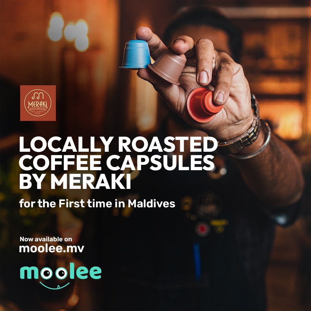 .<a href="/merakicoffee/">Meraki Coffee Roasters 🇵🇸</a> first-ever Maldivian made coffee capsules compatible with home use Nespresso machines now available on moolee.mv

Order now: mool.ee/merakicapsules