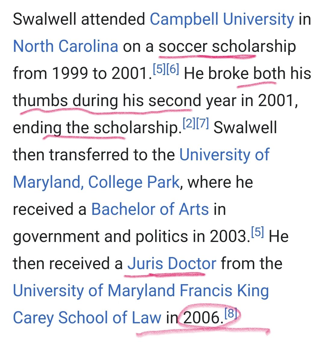 4annegs's tweet image. For goodness sakes, you got your JD in 2006!  Are you REALLY that ill informed?
And WHO LOSES a soccer scholarship by breaking both thumbs? #ProTool