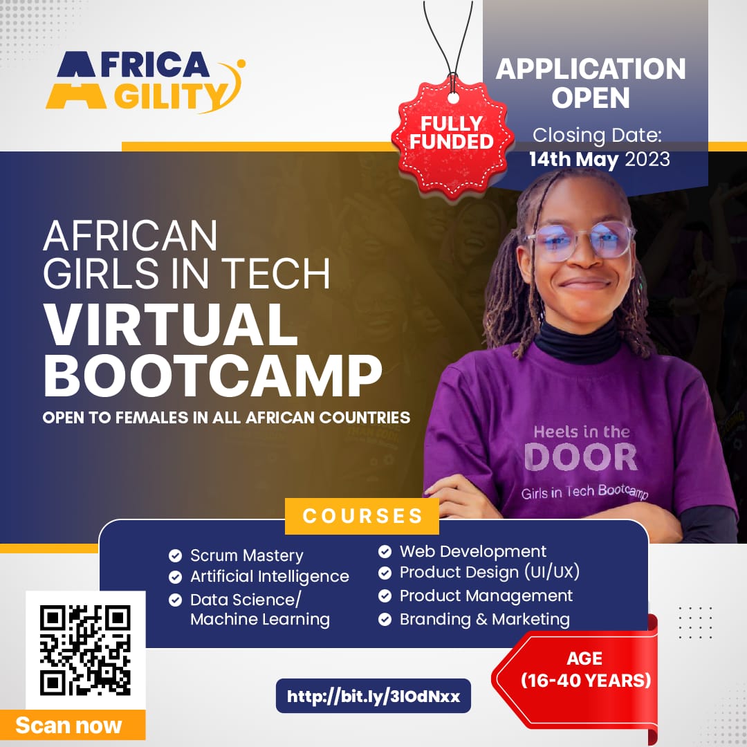 Africa Agility (@africaagility) on Twitter photo Application ends soon!
Don't miss this golden opportunity to start your tech career.
Click on this link - forms.gle/U7BUheuRWTW4x3… to apply (the link is available in our bio) Application ends soon!
Don't miss this golden opportunity to start your tech career.
Click on this link - forms.gle/U7BUheuRWTW4x3… to apply (the link is available in our bio)