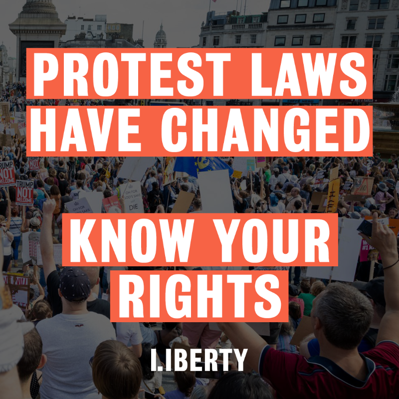 libertyhq's tweet photo. Whether you're protesting or monitoring the police at demos, the Public Order Act has changed the law and police powers

Liberty's Advice &amp; Information hub details everything you need to know

KNOW YOUR RIGHTS
KNOW THE RISKS
KEEP EACH OTHER SAFE