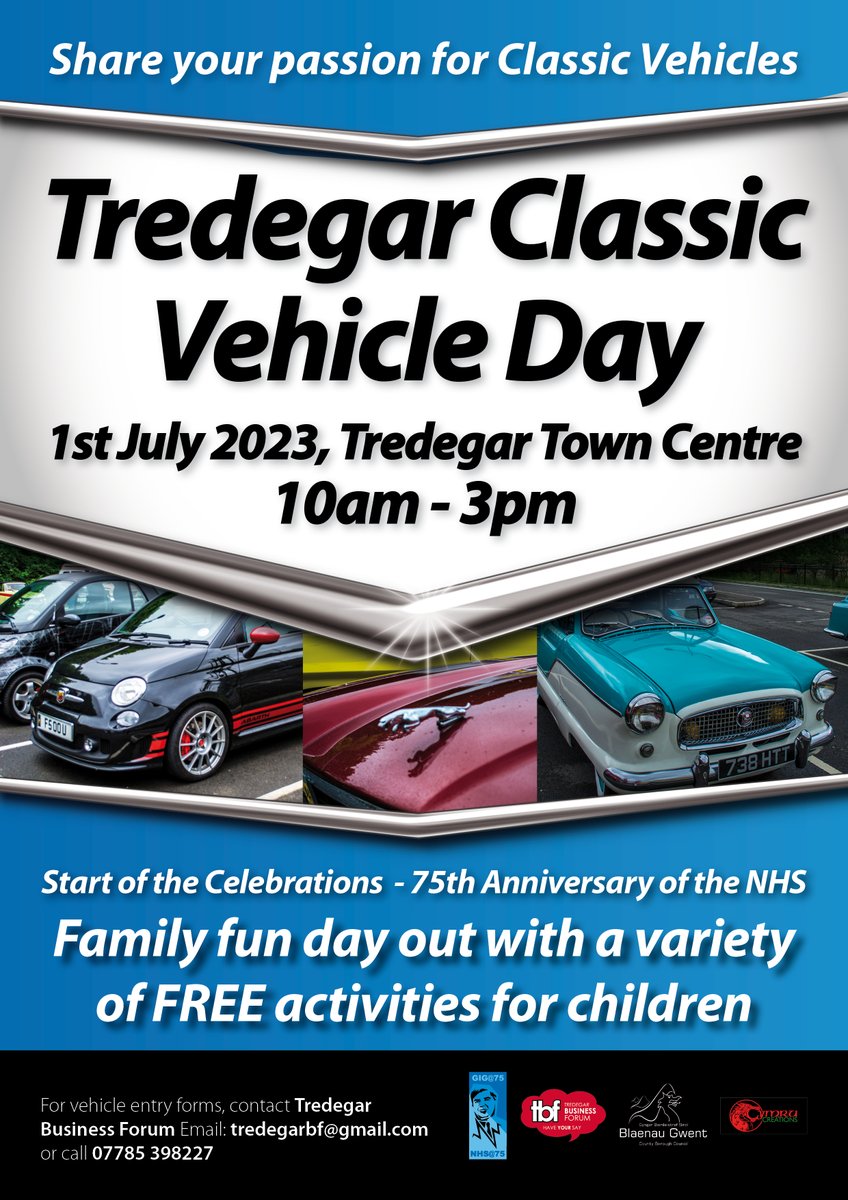 The Regeneration project team is thrilled to have supported Tredegar Business Forum in organising a Classic Car Show in Tredegar on the 1st July 2023. A great day out for all the family with lots of activities, we will also be celebrating the 75th anniversary of the NHS.
