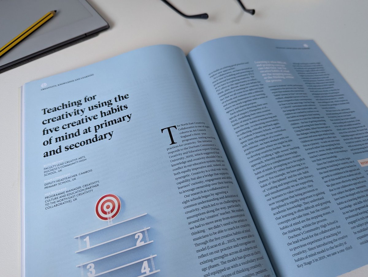 ADoughertyNE's tweet photo. Really pleased to see @NECCNetwork research on teaching for creativity in @CharteredColl Impact journal! @CCEinsights https://t.co/YOekfX3oye