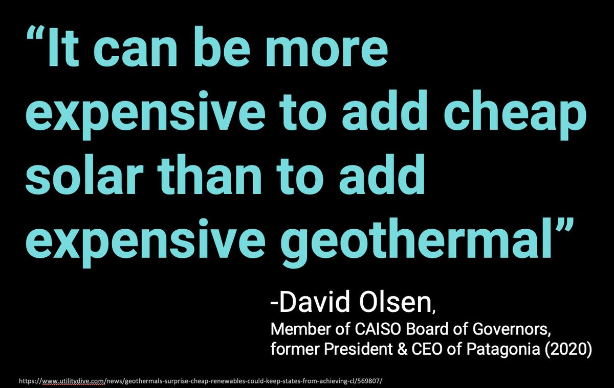 Why is it cheaper to add a more expensive #geothermal resource to the grid than add more cheap solar? My keynote talk at the Dept of @Energy Enhanced Geothermal Shot Summit this morning has the answers to this counter-intuitive riddle. Here's my slides: dropbox.com/s/aa6woifltsis…