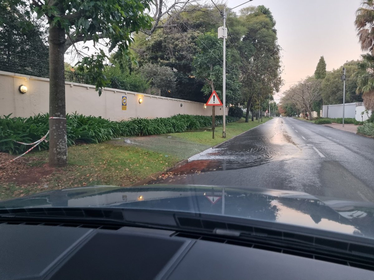 TrentRossini's tweet photo. @JHBWater there is a massive burst pipe on Central Avnue Atholl. It  has been running all day https://t.co/dUzH5A1b4t