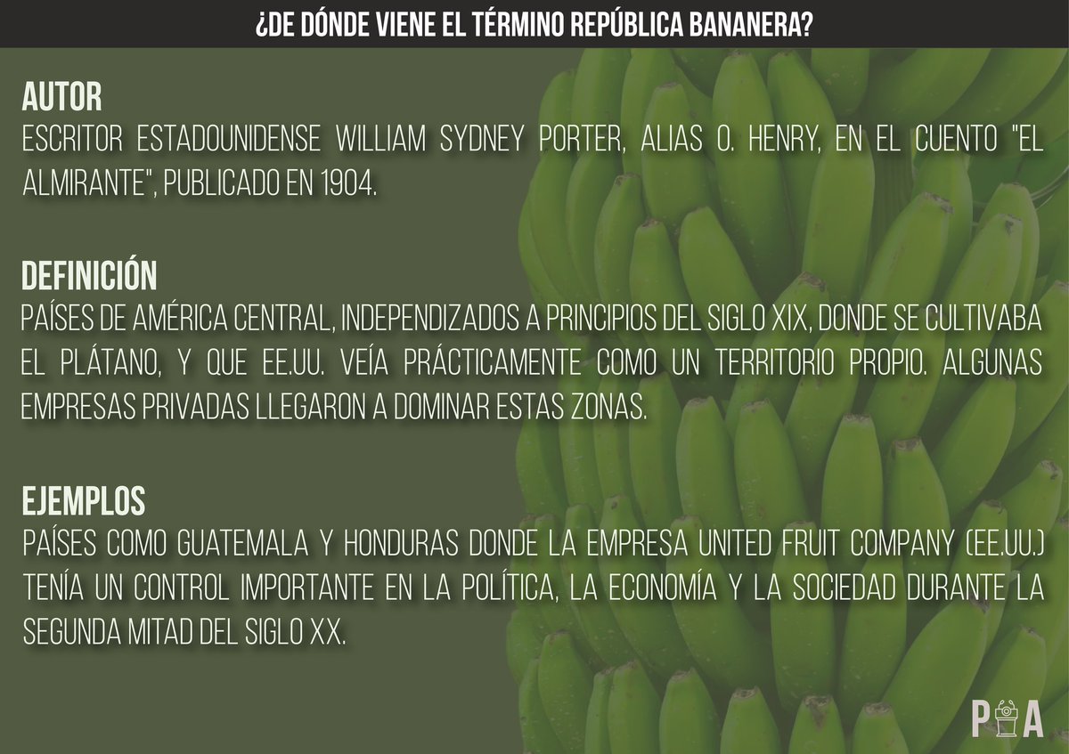 ArenaPolitikal's tweet photo. Este término despectivo hace referencia a países que están controlados por empresas o industrias de propiedad extranjera. https://t.co/MqqbTaT7ej