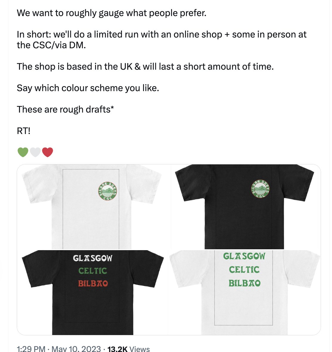 Thinking a batch of white tees and black tees is the likely option here.

White with green font on back.

Black with coloured font on back.

Aiming to have these up and online in a limited batch by the end of the weekend. 

Sold via the UK.

Link when I have it ✊

❤️💚🤍