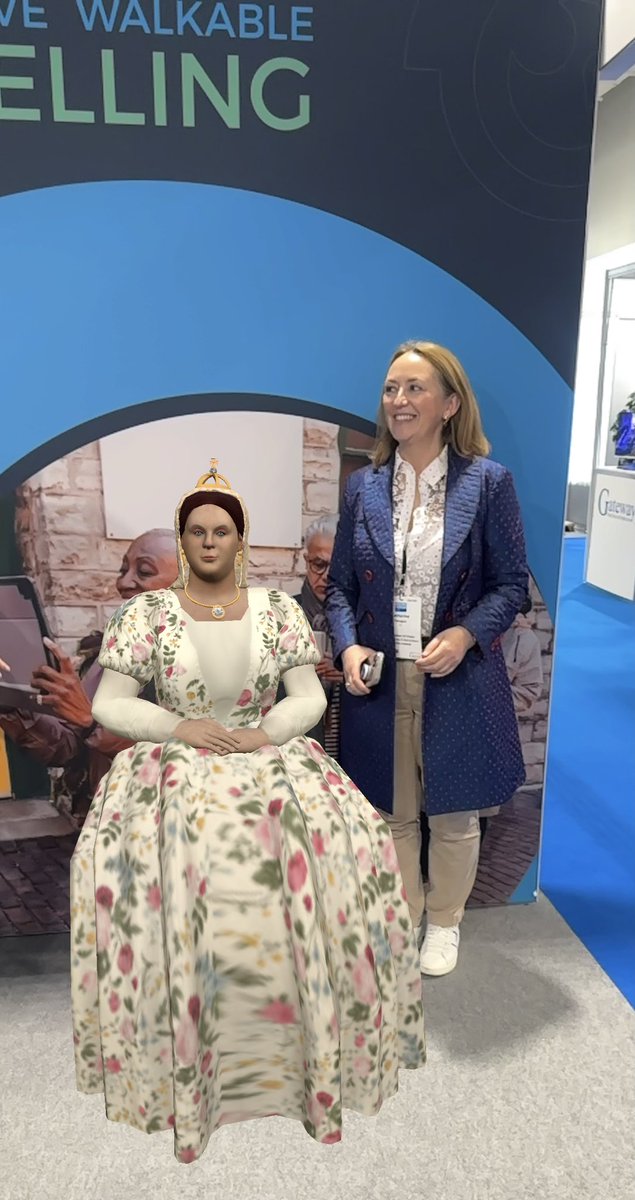 Great to see Michael, Edel - and Queen Victoria! - at the @imvizar stand at @MandHShow Super VR tech on show today - a very busy stand with lots of international interest ☘️ #MandHShow