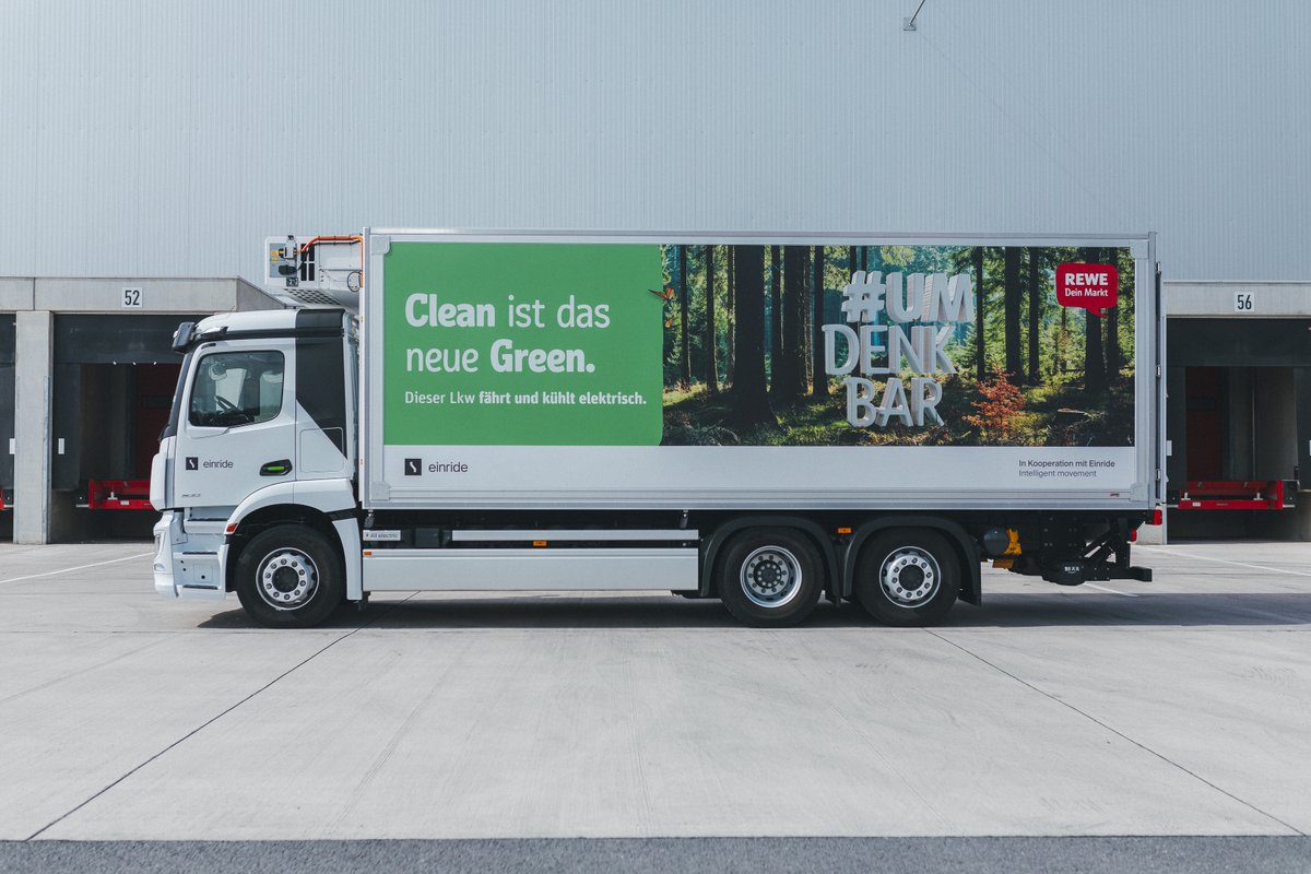 Celebrating another win for freight mobility! Einride is partnering with  @rewe_group to electrify their truck fleet in Germany. Together, we'll be  delivering to over 300 supermarkets in Berlin and Brandenburg, paving the, image size:1200x800