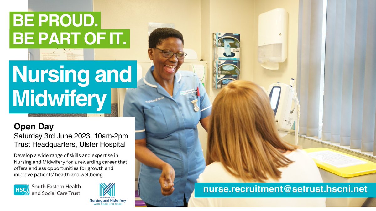 Ready to take the next step in your nursing or midwifery career? Our recruitment open day is the perfect place to start. Network with professionals, explore job opportunities, and discover your potential 👇 For more info contact: 📧 nurse.recruitment@setrust.hscni.net